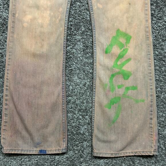 Asspizza Jeans 2018 NYC Pop Up F Life Screenprint Hand Painted 32x34 Dyed - Picture 3 of 12